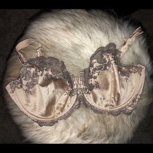 Beige with brown lace Wacoal Bra 34G
